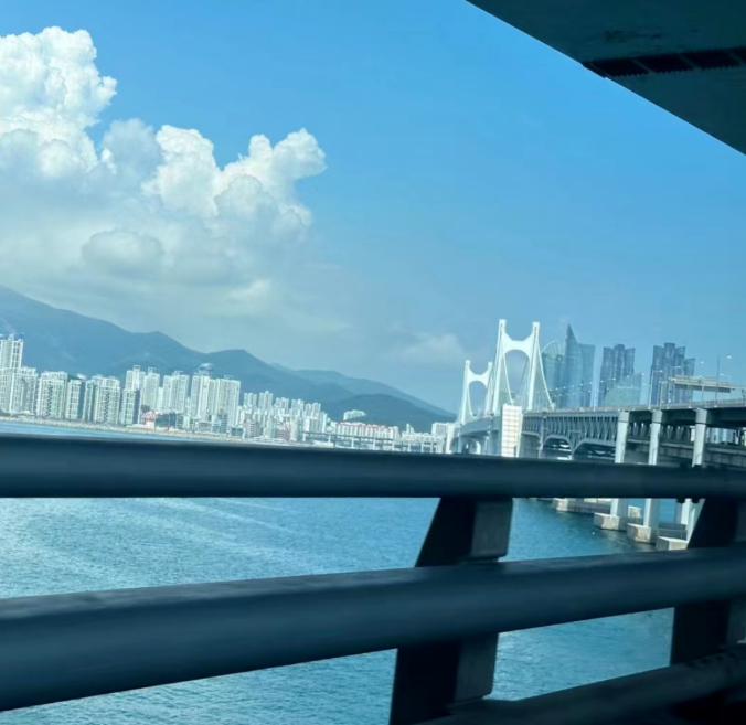 從郵輪港前往釜山海雲台區,一路會途經釜山市幾座大橋